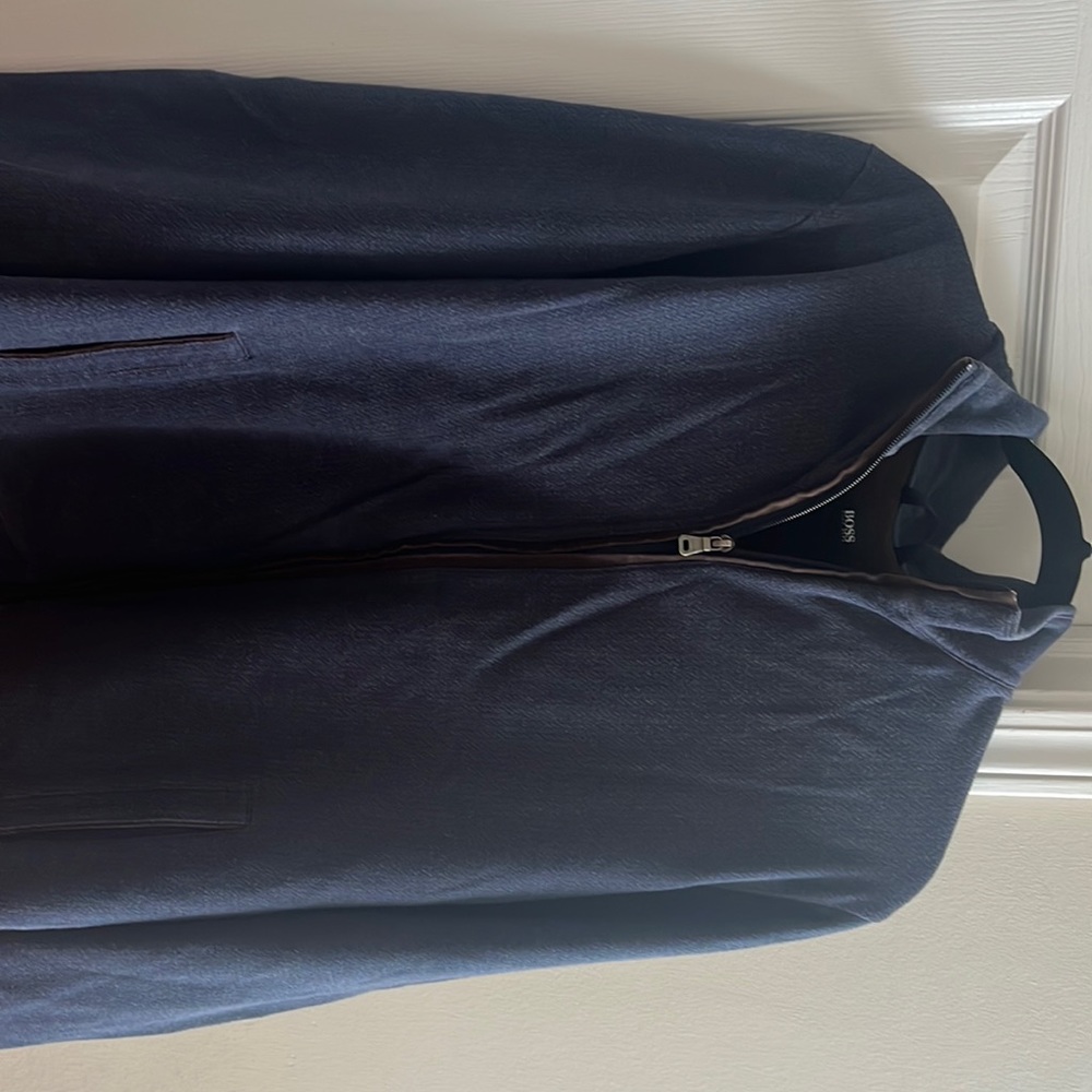 Boss regular fit blue herringbone sweater XL